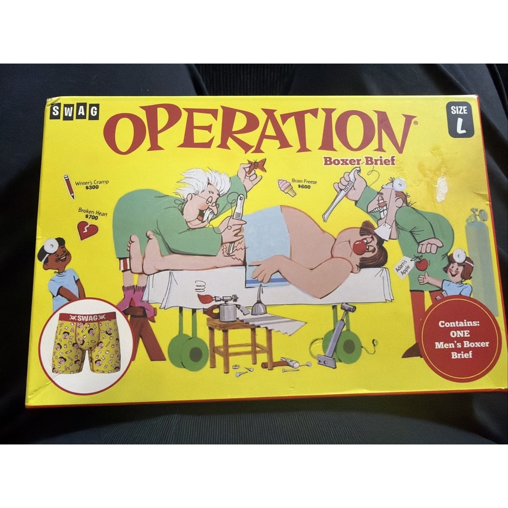 Swag Operation Board Game Themed Boxer Briefs Underwear Size Large NWT